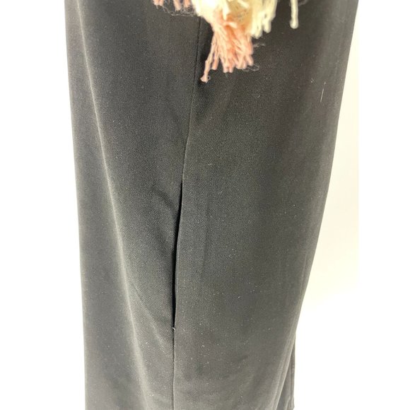 Traffic People Black Dress with pockets and fringe Sleeves Size M - Picture 4 of 6